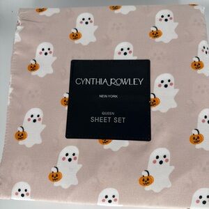 NEW PINK HALLOWEEN GHOSTS PUMPKINS QUEEN SIZE SHEET SET  CYNTHIA ROWLEY Tik Tok
